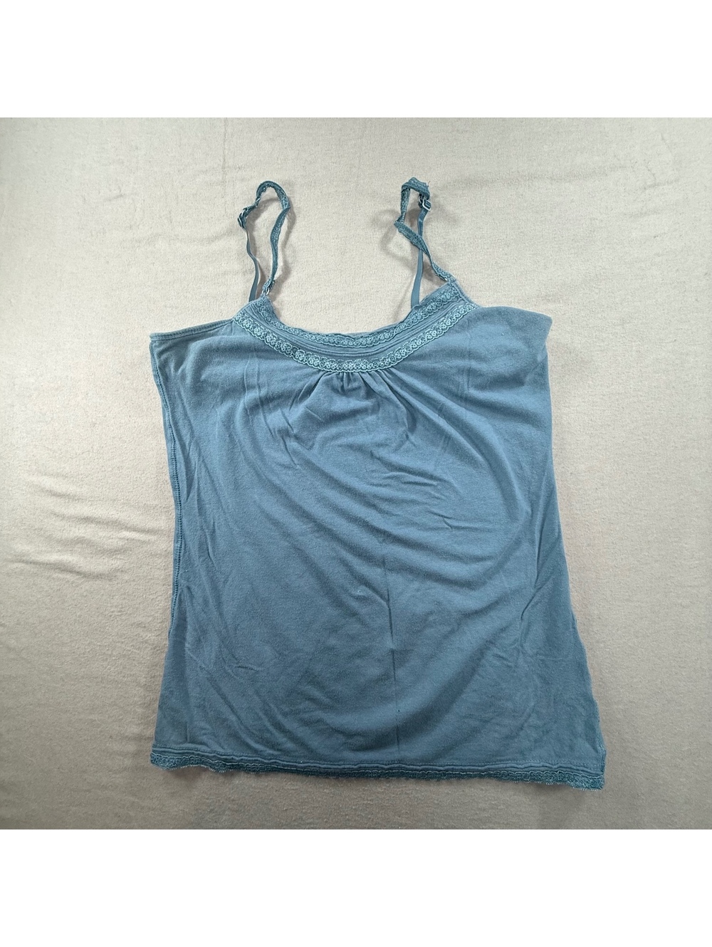 SO Vintage Inspired American Eagle Blue Lace Trim Cami Tank Top large